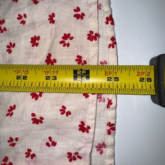 A.P.C. Marina Floral Print Linen Shirt | Size 38 (US 6) | Off-White with Red Flo - Picture 11 of 11